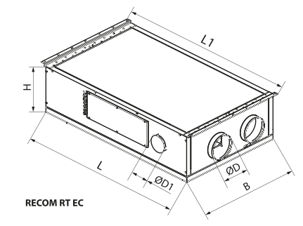 Rotacinis lubinis rekuperatorius RECOM 4RT-L/R su WIFI valdymu - Image 3