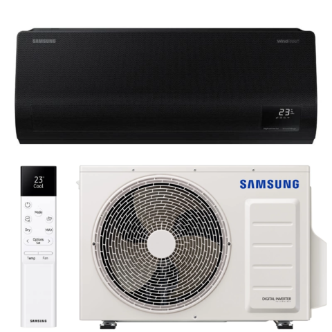 SAMSUNG SIENINIS BEVĖJIS Windfree™ Avant Black S2, 3.5/4.0 kW oro kondicionieriaus komplektas