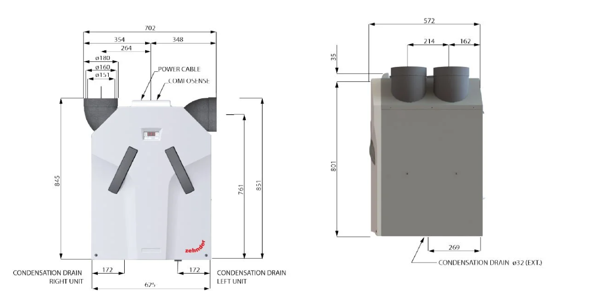 Plokštelinis ENTALPINIS rekuperatorius Zehnder ComfoAir 375 ERV - Image 4