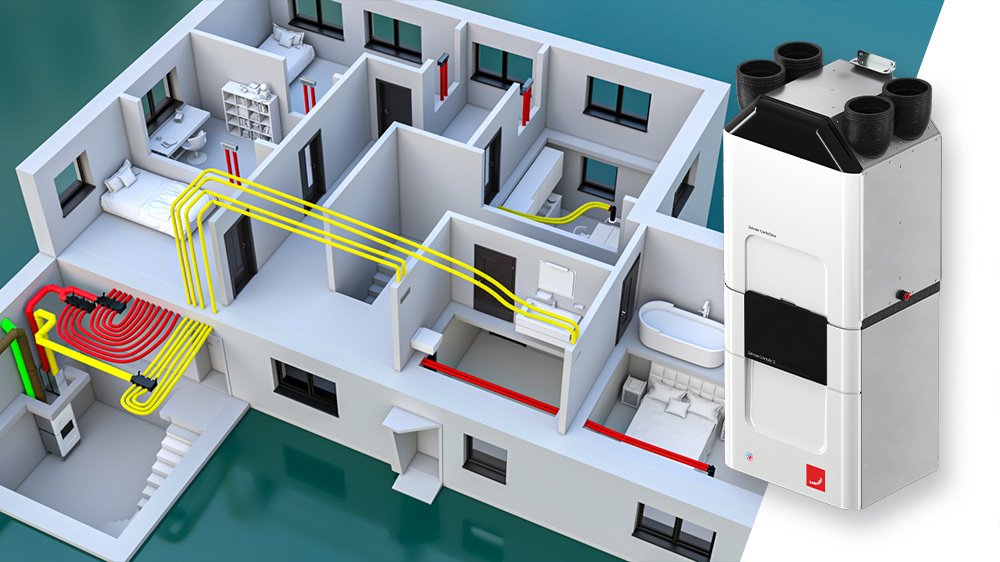 Zehnder ComfoClime 24 ir ComfoAir Q350 ERV entalpinio rekuperatoriaus komplektas - Image 16