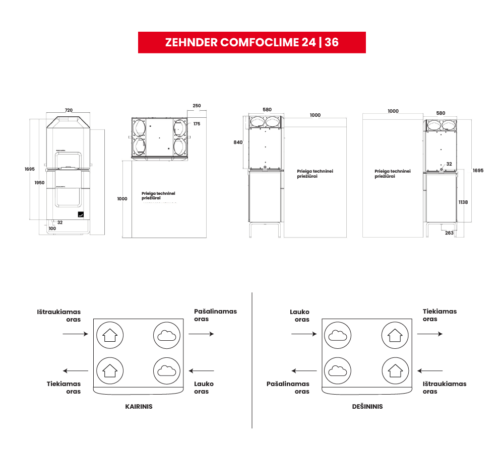 Zehnder ComfoClime 24 ir ComfoAir Q350 ERV entalpinio rekuperatoriaus komplektas - Image 17