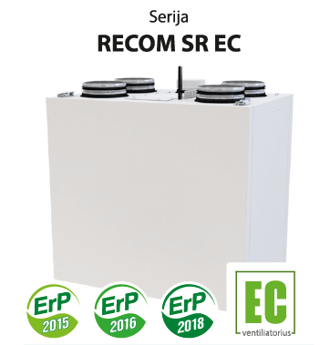 Rotacinis sieninis rekuperatorius RECOM 2SR su WIFI valdymu - Image 2