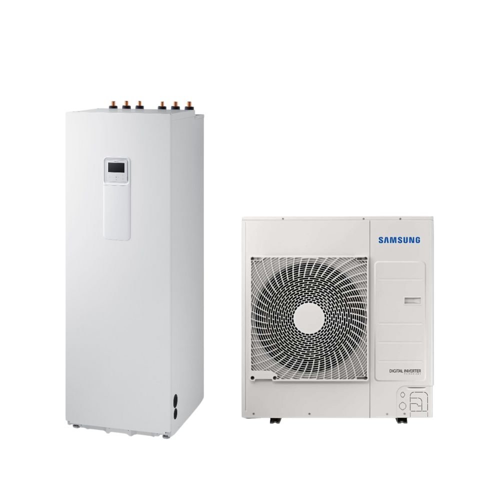 SAMSUNG oras-vanduo 9.0/8.7 kW SPLIT šilumos siurblio KOMPLEKTAS (trifazis, su 260 l tūriniu šildytuvu)