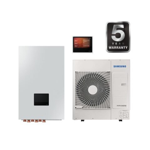 SAMSUNG oras–vanduo 9.0/8.7 kW SPLIT NORDIC šilumos siurblys be talpos, su hydro moduliu, WIFI
