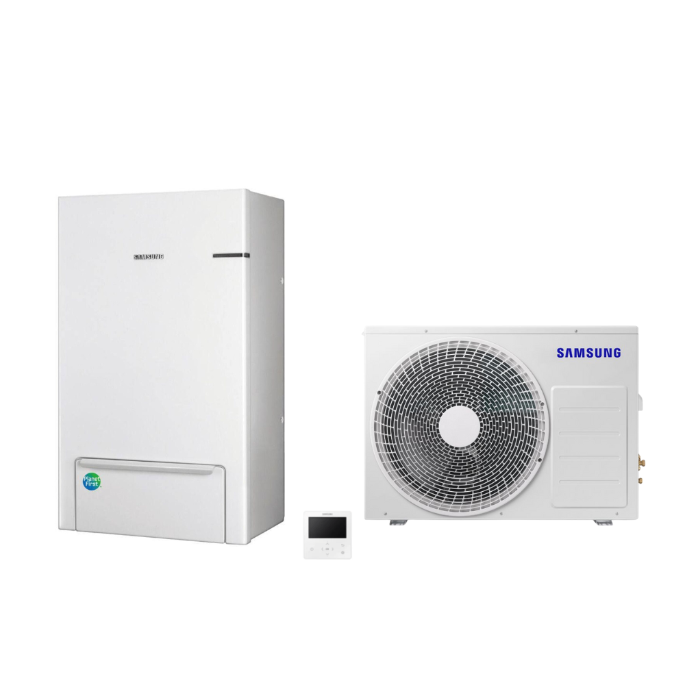 SAMSUNG oras-vanduo 4.4/5.0 kW SPLIT šilumos siurblio KOMPLEKTAS (be tūrinio šildytuvo)